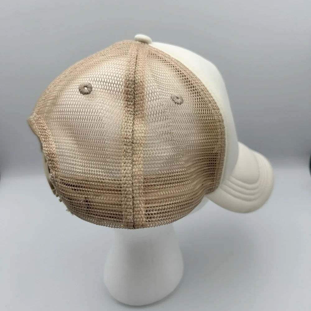 YoungLA Trucker Hat Cream Tan LA Logo Foam Front Snapback Adult Cap Unisex
